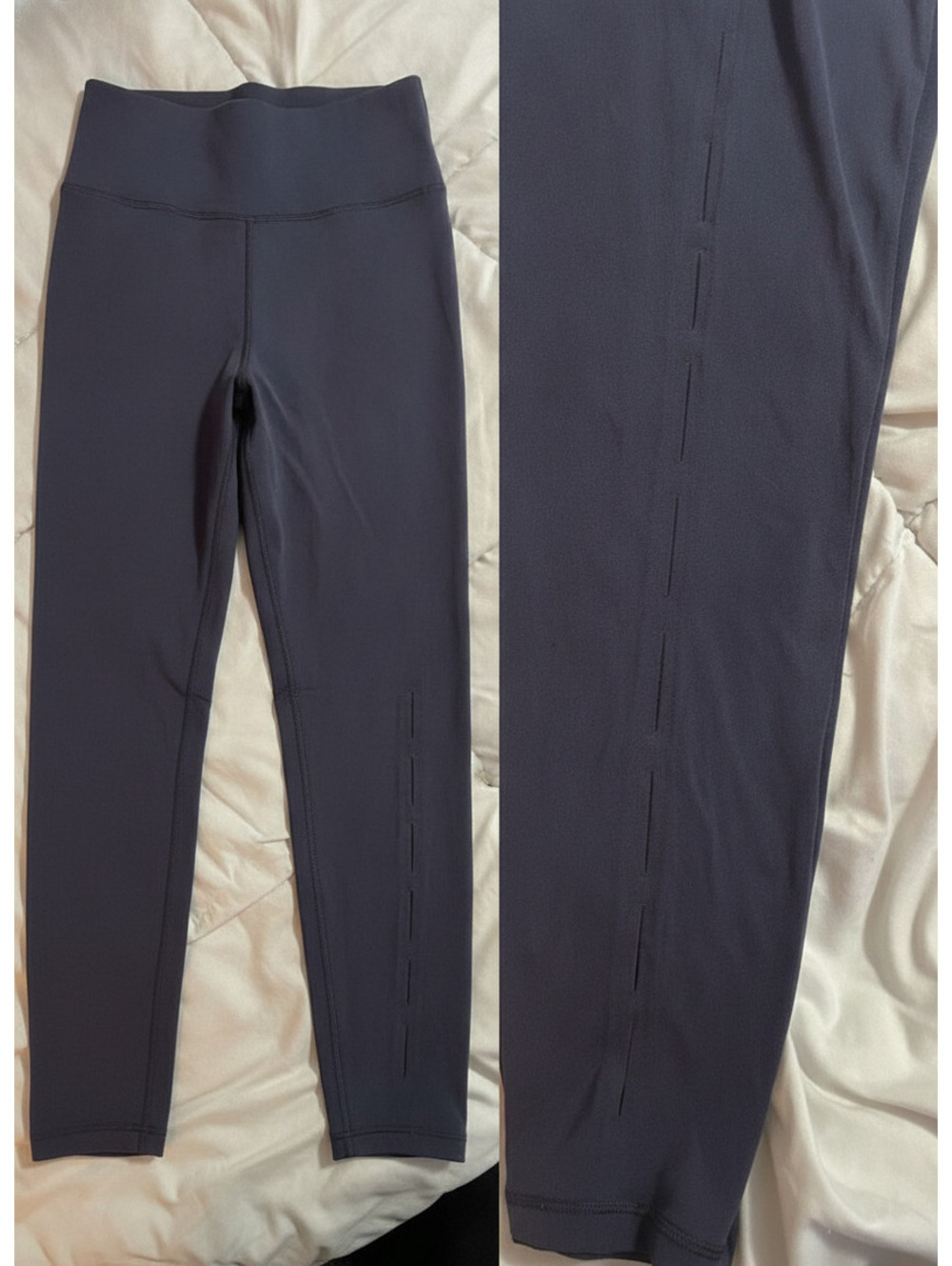 Aerie Navy Leggings with Side Cut-Outs, Size Large